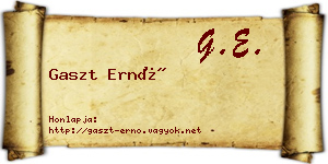 Gaszt Ernő névjegykártya